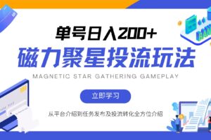 （13022期）磁力聚星投流玩法，简单操作，全年可做