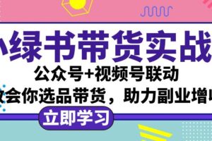 （12848期）小绿书AI带货实战营：公众号+视频号联动，教会你选品带货，助力副业增收