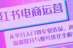 （13043期）小红书电商运营：从平台入门到专业选品，再到流量提升与账号优化全解析