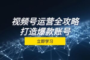 （12912期）视频号运营全攻略，从定位到成交一站式学习，视频号核心秘诀，打造爆款…