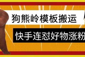 狗熊岭快手连怼技术，好物，涨粉都可以连怼