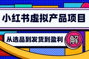 （12937期）小红书虚拟产品店铺运营指南：从选品到自动发货，轻松实现日躺赚几百