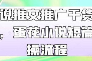 小说推文推广干货分享，蛋花小说短篇实操流程