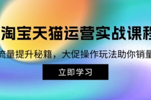 （12959期）淘宝&天猫运营实战课程，传授流量提升秘籍，大促操作玩法助你销量飙升