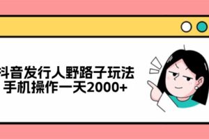 （12929期）抖音发行人野路子玩法，手机操作一天2000+