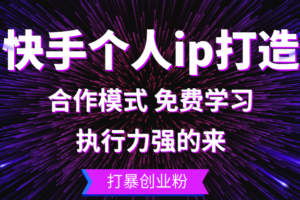 （13023期）快手个人ip打造：执行力强的来 打暴创业粉