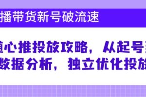 （12942期）直播带货新号破 流速：随心推投放攻略，从起号到数据分析，独立优化投放