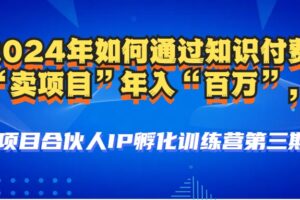 （12877期）2024年普通人如何通过知识付费“卖项目”年入“百万”人设搭建-黑科技…