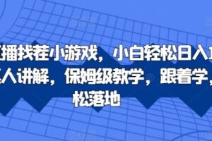 抖音直播找茬小游戏，小白轻松日入1k，需要真人讲解，保姆级教学，跟着学，轻松落地【揭秘】