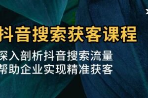 （13465期）抖音搜索获客课程：深入剖析抖音搜索流量，帮助企业实现精准获客