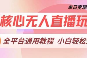 （13221期）最核心无人直播玩法，全平台通用教程，单日变现2000+