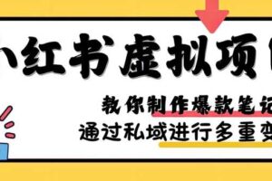 小红书虚拟项目实战，爆款笔记制作，矩阵放大玩法分享