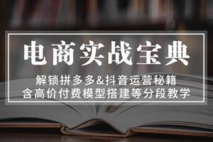 （13195期）电商实战宝典 解锁拼多多&抖音运营秘籍 含高价付费模型搭建等分段教学