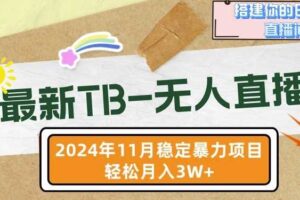 【最新TB-无人直播】11月最新，打造你的日不落直播间，轻松月入过W【揭秘】