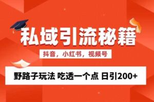 私域流量的精准化获客方法 野路子玩法 吃透一个点 日引200+ 【揭秘】