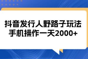 （13220期）抖音发行人野路子玩法，手机操作一天2000+