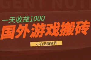 （13321期）国外游戏全自动搬砖，一天收益1000+ 小白无脑操作