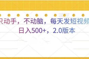 （13446期）只动手，不动脑，每天发发视频日入500+  2.0版本