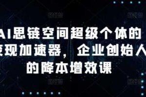 AI思链空间超级个体的变现加速器，企业创始人的降本增效课