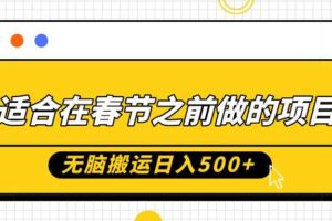 适合在春节之前做的项目，无脑搬运日入5张，0基础小白也能轻松月入过W