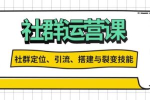 （13479期）社群运营打卡计划：解锁社群定位、引流、搭建与裂变技能