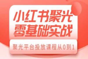 小红书聚光零基础实战，聚光平台投放课程从0到1