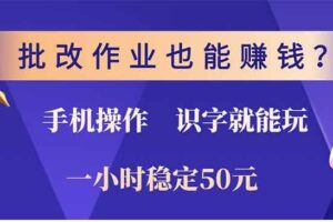 （13826期）批改作业也能赚钱？0门槛手机项目，识字就能玩！一小时50元！