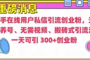 快手最新引流创业粉方法，无需养号、无需视频、搬砖式引流法【揭秘】