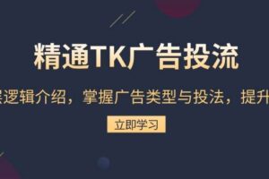 （13641期）精通TK广告投流：底层逻辑介绍，掌握广告类型与投法，提升效果