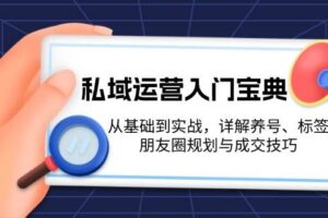 （13519期）私域运营入门宝典：从基础到实战，详解养号、标签、朋友圈规划与成交技巧