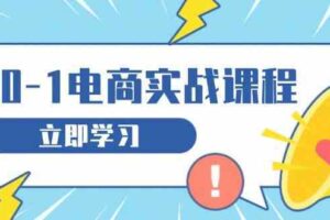 从零做电商实战课程，教你如何获取访客、选品布局，搭建基础运营团队