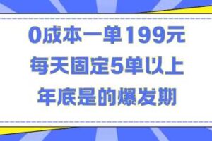 人人都需要的东西0成本一单199元每天固定5单以上年底是的爆发期【揭秘】