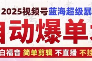 2025视频号蓝海超级暴利自动爆单术1.0 ，小白褔音 简单剪辑 不直播 不挂车