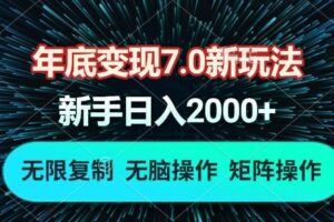 （13721期）年底变现7.0新玩法，单机一小时18块，无脑批量操作日入2000+