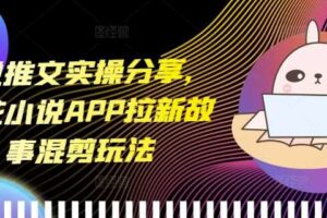 小说推文实操分享，蛋花小说APP拉新故事混剪玩法