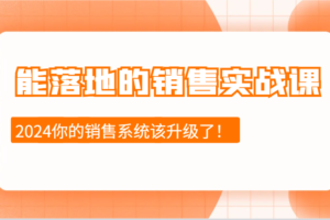 2024能落地的销售实战课：销售十步今天学，明天用，拥抱变化，迎接挑战