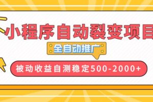 （13835期）【小程序自动裂变项目】全自动推广，收益在500-2000+