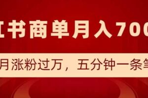 小红书商单最新玩法，半个月涨粉过万，五分钟一条笔记，月入7000+