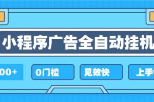 （13928期）2025全新小程序挂机，单机收益500+，新手小白可学，项目简单，无繁琐操…